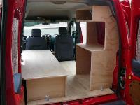 Ford Transit Connect Camper Homemade Shelving Area