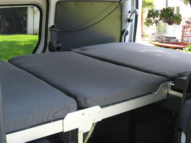Ford Transit Connect Kevin Hornby Designs Camper Bed Folded Out Ford Transit Connect Kevin Hornby Designs Camper Bed Folded Out